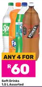 Soft Drinks Assorted-For Any 4 x 1.5L