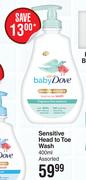 Baby Dove Sensitive Head To Toe Wash Assorted-400ml