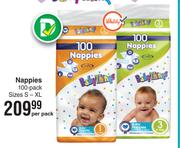 Baby Things Nappies 100 Pack Sizes S-XL-Per Pack