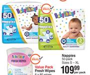 Baby Things Nappies 50 Pack Sizes S-XL-Per Pack