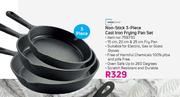 Mainstays Non Stick 3 Piece Cast Iron Frying Pan Set
