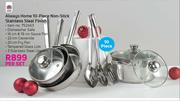 Always Home 10 Piece Non Stick Stainless Steel Finish