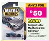 Zuru Single Metal Machines Die Cast Car-For Any 2