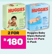 Huggies Baby Wipes (Natural Care Or Pure)-For 2 x 4-Pack