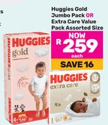 Huggies Gold Jumbo Pack Or Extre Care Value Pack (Assorted Sizes)-Each