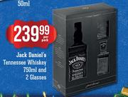 Jack Daniel's Tennessee Whisky-750ml 2 Glasses-Per Pack