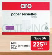 Aro 1 Ply Serviettes 1000's-Each