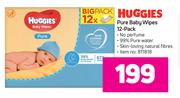 Huggies Pure Baby Wipes-12s Per Pack