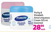Purity & Elizabeth Anne's Aqueous Cream Assorted-325ml Each