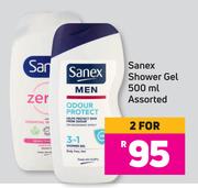 Sanex Shower Gel Assorted-For 2 x 500ml 