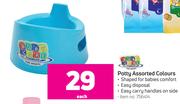 Baby Care Potty Assorted Colours-Each