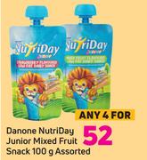 Danone Nutriday Junior Mixed Fruit Snack Assorted-For Any 4 x 100g