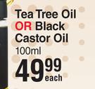 Afri Pure Tea Tree Oil Or Black Castor Oil-100ml Each
