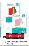 Pen Gear File Dividers Board 10 Tab Bright-Each