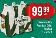 Savanna Dry Premium Cider Handies-6x500ml Per Pack