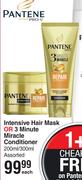 Pantene Intensive Hair Mask Or 3 Minute Miracle Conditioner Assorted-200ml/300ml Each