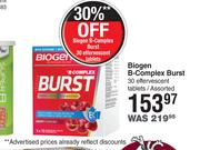 Biogen B-Complex Burst 30 Effervescent Tablets Assorted