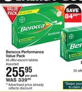 Berocca Performance Value Pack 45 Effervescent Tablets Assorted-Per Pack