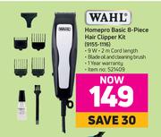 Wahl Homepro Basic 8 Piece Hair Clipper Kit 9155-1116