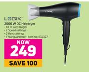Logik 2000W DC Hairdryer