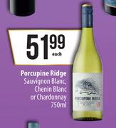 Porcupine Ridge Sauvignon Blanc,Chenin Blanc Or Chardonnay-750ml Each