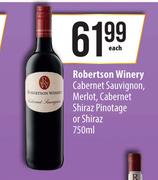Robertson Winery Cabernet Sauvignon,Merlot,Cabernet Shiraz Pinotage Or Shiraz-750ml