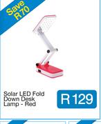Solar LED Fold Down Desk Lamp - Red