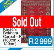 Authentic Karachi Bokhara Carpet - Red (180cm x 120cm)