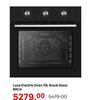 Luxe Electric Oven 70L Black Glass 60cm