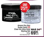 Ampro Pro Styl Super Hold Or Clear Ice Ultra Hold Styling Gel-284g Each