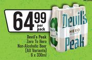 Devil's Peak Zero To Hero Non Alcoholic Beer (All Variants)-6 x 330ml Per Pack