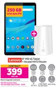 Lenovo 8" M8 4G Tablet + Alcatel HH72 Router