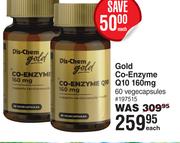 Gold Co-Enzyme Q10 160mg-60 Vegecapsules Each