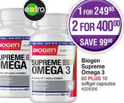 Biogen Supreme Omega3 60 Plus 10 Softgel Capsules-For 1