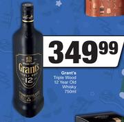 Grant's Triple Wood 12 Year Old Whisky-750ml