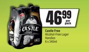 Castle Free Alcohol Free Lager Handies-6 x 340ml Per Pack