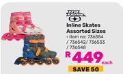 No Fear Inline Skates Assorted Sizes-Each