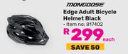 Mongoose Edge Adult Bicycle Helmet Black-Each
