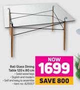 Bali Glass Dining Table 120 x 80cm