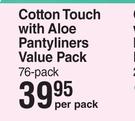 Stayfree Cotton Touch With Aloe Pantyliners Value Pack (76 Pack)-Per Pack