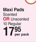 Stayfree Maxi Pads (Scented Or Unscented) 10 Regular-Per Pack