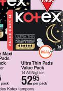 Kotex Ultra thin pads value pack - 14 all nighter