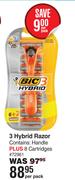 Bic 3 Hybrid Razor-Per Pack 