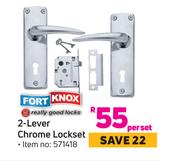 Fort Knox 2 Lever Chrome Lockset-Per set