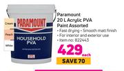 Paramount Acrylic PVA Paint Assorted-20L
