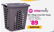 Miss Molly 85L Mega Linen Bin Taupe