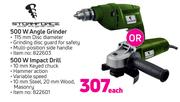 Storm Force 500 W Angle Grinder Or 500 W Impact Drill-Each