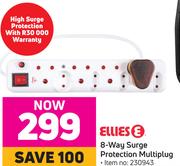Ellies 8 Way Surge Protection Multiplug