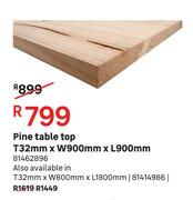 Pine Table Top T 32 mm x W 900 mm x L 900 mm
