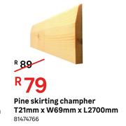 MDF Skirting (Champher) T 21 mm x W 69 mm x L 2700 mm